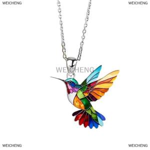 [COD] WEICHENG Fashion Hummingbird Necklace Jewelry For Women Exquisite Anniversary Gifts For Loved Ones Necklace Alloy Colorful