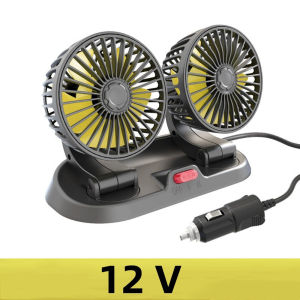 REVO Car fan 12V USB Car Electric Fan Double Headed Vehicle Fan Cooling Air Truck 24V