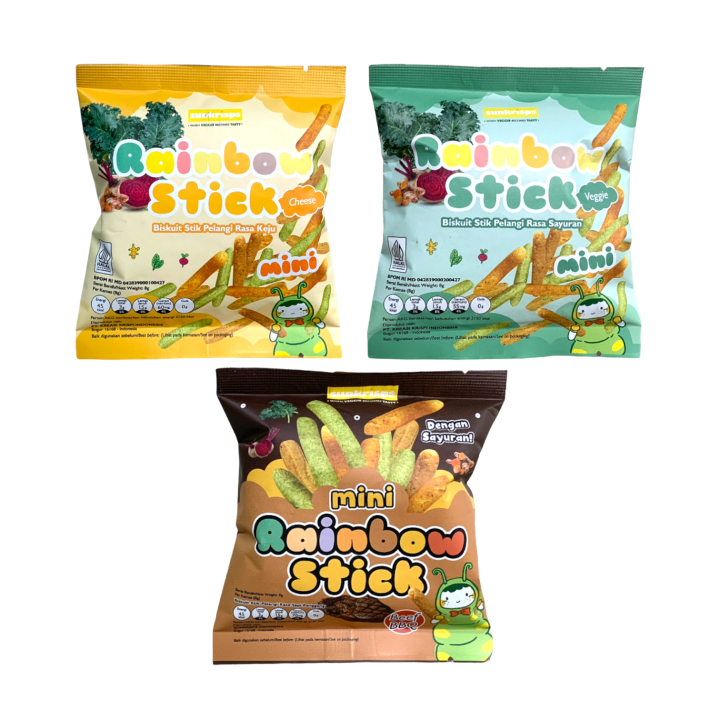 SUNKRIPS RAINBOW STICK MINI 8 GR Cemilan anak snack non msg | Lazada ...