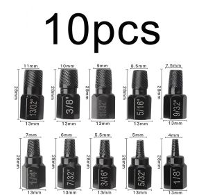 10pcs Broken Bolt Remover Hexagon Vehicle Hand Tools Broken Screw Removal Tools Damaged Extractor