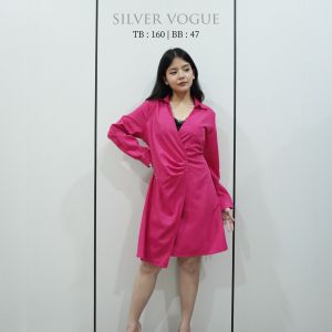 SV 6939 - Mirova Overlay Dress | Silvervogue | Gaun Katun Poliester Midi Pakaian Wanita