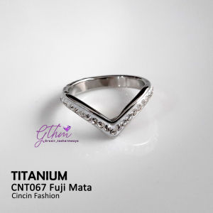 Cincin Wanita Titanium V Shape Elegan Fashionable Perhiasan Fashion Import Premium Anti karat aman cocok dipakai sehari-hari kado hadiah ultah kondangan jalan-jalan cnt067