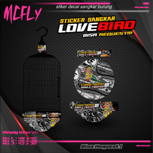 Stiker Sangkar TEBOK lovebird STICKER sangkar Custom Bisa Motif Sendiri bebass mcfly