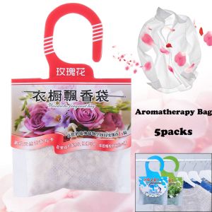 A5TG 5packs Tủ Nước hoa Thơm Có thể treo được Túi gia vị Tủ quần áo Sachets Túi thơm Giấy khử mùi