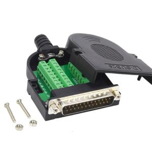 DB25 Serial Port Terminal Block Adapter RS232 Joint Thin Profile Shell Fireproof Prevents Cable Pulling Damage