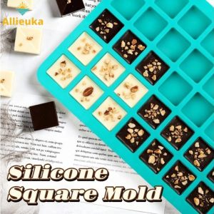 Allieuka Silicone Square Mold 40 Cavities Food Grade Easy Release Clean Molder Tray Chocolate Ice Cheese DIY