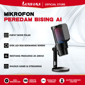 Luxsona Mikrofon komputer M8 USB cardioid dengan penyesuaian sudut RGB dan mode cahaya yang dapat disesuaikan untuk obrolan suara daring