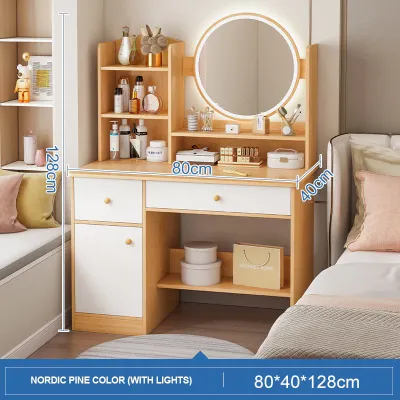SimHome Dressing Table with LED Light Vanity Mirror Vanity Table With Mirror Dedroom Table