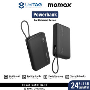 Momax Powerbank Fast Charging iPhone Samsung iPad  20000mAh 1-Power Ultra+ Built-in Cable Type C