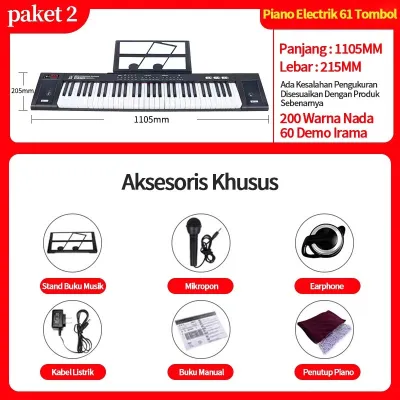 Piano Elektronik Multifungsi / Rumah Pintar Keyboard Piano Elektronik 61-Key / Organ elektronik Anak