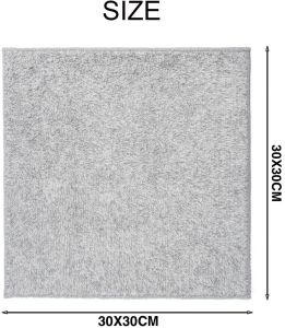 Bamboo Charcoal Dish Towel / Thick Bamboo Fiber Cloth / Water Absorption Rag / Non-Stick Oil Easy Clean / Tuala / Kain / 竹炭抹布毛巾