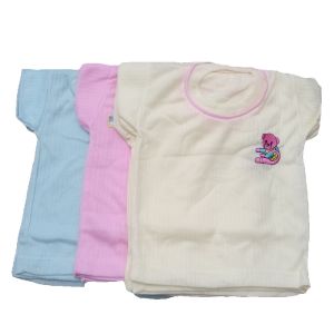 6pcs Kaos Oblong salur bayi motif bordir BB 5-15 kg