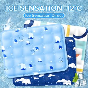 Dog Cat Cooling Pad Mat with Gel pet Ice cold pad Dog Cat Gel Ice Pad Cushion Ice Silk