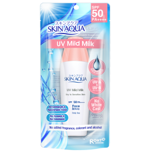 Skin Aqua Mild Milk SPF 50 PA++ UV (Dry To Sensitive Skin)(40gr)Sunscreen/Day Cream/Pelembab Wajah/Glowing