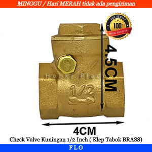 FLO Klep Tabok Brass Swing Check Valve Kuningan 1/2 Inch high quality