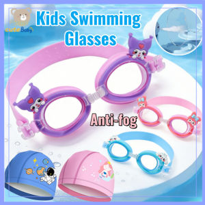 Sanrio Kuromi Kids Swimming Glasses Waterproof Anti-fog Cute Cartoon Mirror Goggles for Kids Student