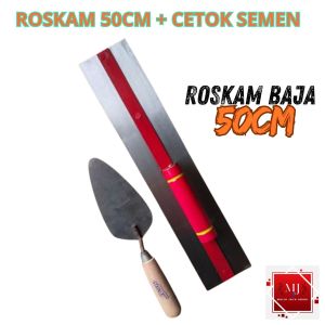 Satu paket Raskam / Roskam / Perata Acian Semen 50cm x 10 cm bonus cetok semen / sendok semen