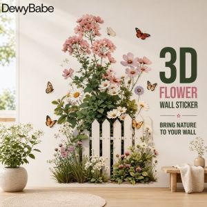 DewyBabe 3D Flower Garden Wall Sticker: Self-Adhesive Waterproof Removable for Bedroom & Living Room