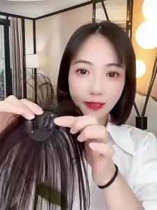 4*6/5*5-25cm 100% Human Hair Piece 3D With Bangs Hair Topper Hair Replacement Cover White Hair Breathable And Lightweight Wig Increase Hair Volume For Woman