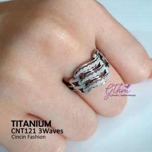 Cincin Cewe Titanium Ori 3waves Anti Karat Anti Alergi Model Elegan Fashionable Perhiasan Fashion Import Premium cnt121