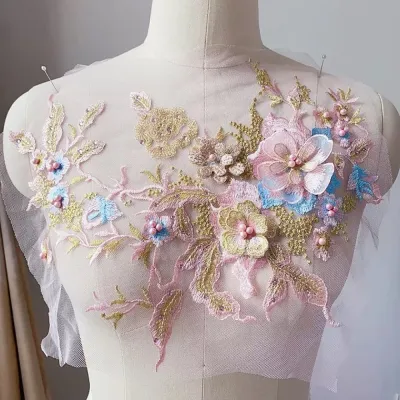 OKDEALS Sequin Embroidery Sequined Embroidery Patches DIY Lace Fabrics Applique Embroidery Sewing On Patches Sewing On Patches Dresses