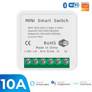 SMATRUL 16a Tuya Mini Diy Smart Switch Wifi Push 2 Way Module  Genie  Home Alexa 220v