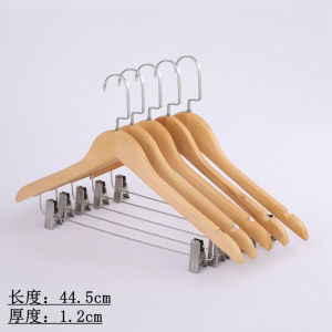 LZD  Móc Treo Quần Áo Bằng Gỗ Rắn Cửa Hàng Quần Áo Khách Sạn Chống Trượt Liền Mạch Móc Treo Quần Áo Bằng Gỗ Giá Treo Quần Bằng Gỗ