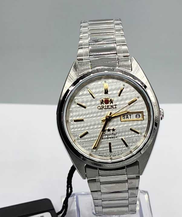 Orient Tristar (3 Star) Mens Automatic Silver Watch FAB00007W 37Mm