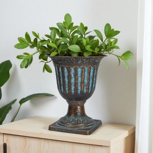 กระถางพลาสติกวินเทจฐานสี่เหลี่ยม 24ซม. กระถางตกแต่งสวนและบ้าน สำหรับใส่ต้นไม้/ดอกไม้