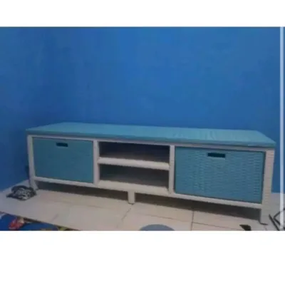 Terlaris COD Lemari Rotan plastik Meja TV Laci Susun 2 DVD buffet serbaguna Bebas pilih warna