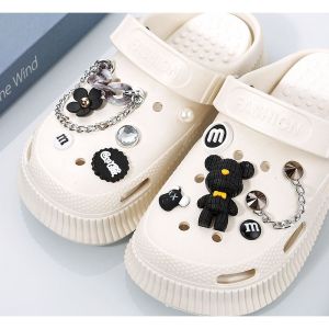 B&W straps black bear 12PCS for crocs Charms Shoe Design Buckle Shoe Decor Clogs Pin