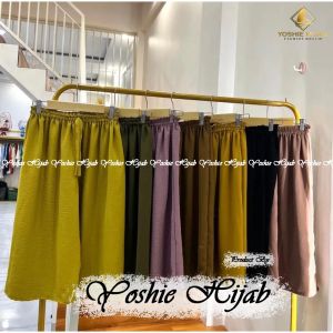 promo !! Celana Kulot Crinkle 7/8 Premium Pinggang Karet Melar Jumbo