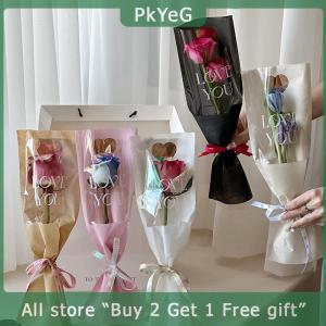 [COD] PkYeG KITCHEN 10pcs Single Rose Sleeves Flower Wrapping Bag Bouquet Packaging Bags Clear Cellophane Floral Wrappers For Valentines Day
