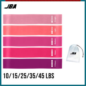 JBA Resistance Loop Band For Workout Set 5Pcs 130lbs With Strength Mark 600MM TPE Exercise Bands Flexibe Anti Slip Crossfit Gym Accessories Macaron Color