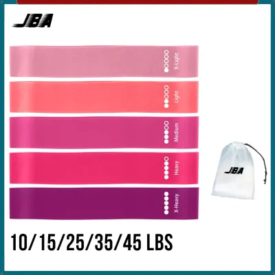 JBA Resistance Loop Band For Workout Set 5Pcs 130lbs With Strength Mark 600MM TPE Exercise Bands Flexibe Anti Slip Crossfit Gym Accessories Macaron Color