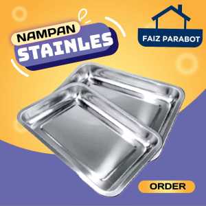 Nampan Stainles Nizen 35 cm x 26 cm x 45 cm Baki Wadah Saji Makanan Tebal Kuat