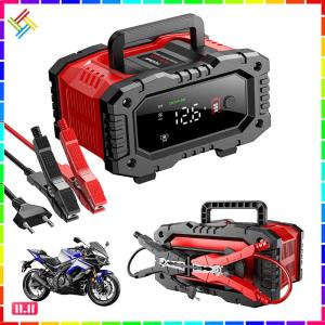 12V 20A 24V 10A Car Battery Charger 7-Stage Smart Charger Car and Motorcycle Battery Charging Unit for LiFePO4 Lead-Acid AGM Gel Deep Cycle Batteries