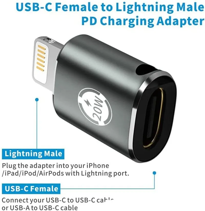 20W USB Type C To Lightning Adapter for IPhone 13 Pro Max 12 11