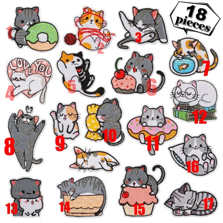 Sticker ủi nhiệt thêu logo hình con mèo siêu dễ thương cute độc đáo ...