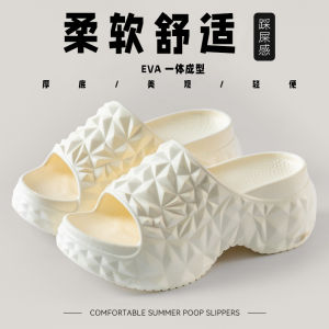 [Free Shipping] Outdoor Wear Height-Increasing Non-Slip 2025 Beach Sandals WomenS Beach Slippers Black Thick-Soled New Style For Indoor Use