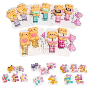 STIPA Sepasang Jepit Rambut Karakter Lapis Kain Warna Jepitan Hair Clip Pin Accessories Wanita Anak LZ