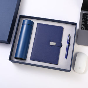 Thermos Bottle & Notebook Gift Set | Smart Temperature Display Business Gift Box for Office School CNY