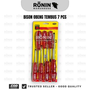 BISON Obeng Tembus Set 7pcs + Plus - Minus Ketok Panjang Pendek