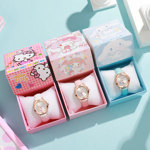 TUmama Đồng hồ thạch anh My Melody dễ thương cho cô gái với Rhinestone quay số và Dây đeo mềm trong hộp quà tặng