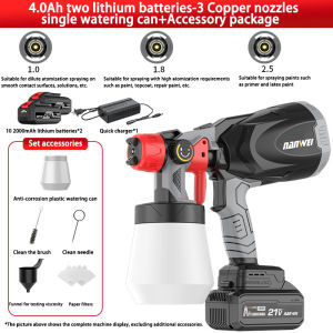 Nanwei Cordless Electric Paint Spray Gun Paint Sprayer Lithium Paint Sprayer Portable High Preesure Multifunctional Sterilization Disinfection Sprayer