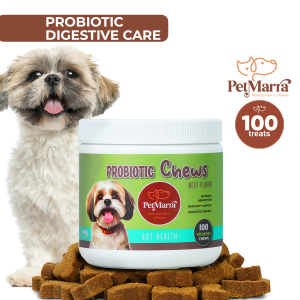 PetMarra Chews Dog Treats Gut Health 250g Multivitamins Vitamin Supplement Health Shiny Coat Joint Support Nutrition Dogs Itchiness Appetite Energy Food Snacks