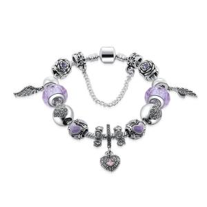 Her Jewellery Angel Charm Bracelet - Luxury Crystal Embellishments plated with 18K Gold