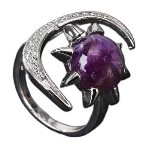 Elegant Moon and Star Ring Smooth Comfort Band Handmade Finger Stylish Daily Wear Accessories