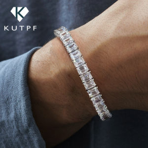 5*7mm 1CT Emerald Cut Moissanite Tennis Bracelets for Women Men 925 Sterling Silver D Color Rectangle Lab Diamond Bangle moissanite tennis bracelet silver bangle