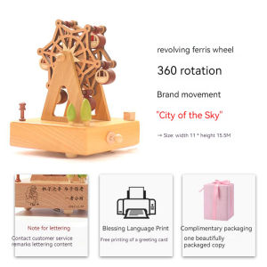 LOVE FOR YOU Bluetooth Wooden Music Box Toys Ferris Wheel Wishing Tree Mountain Tunnel Mobile Magnetic Train Music Box Electric 62 Song Music Box
